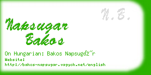 napsugar bakos business card